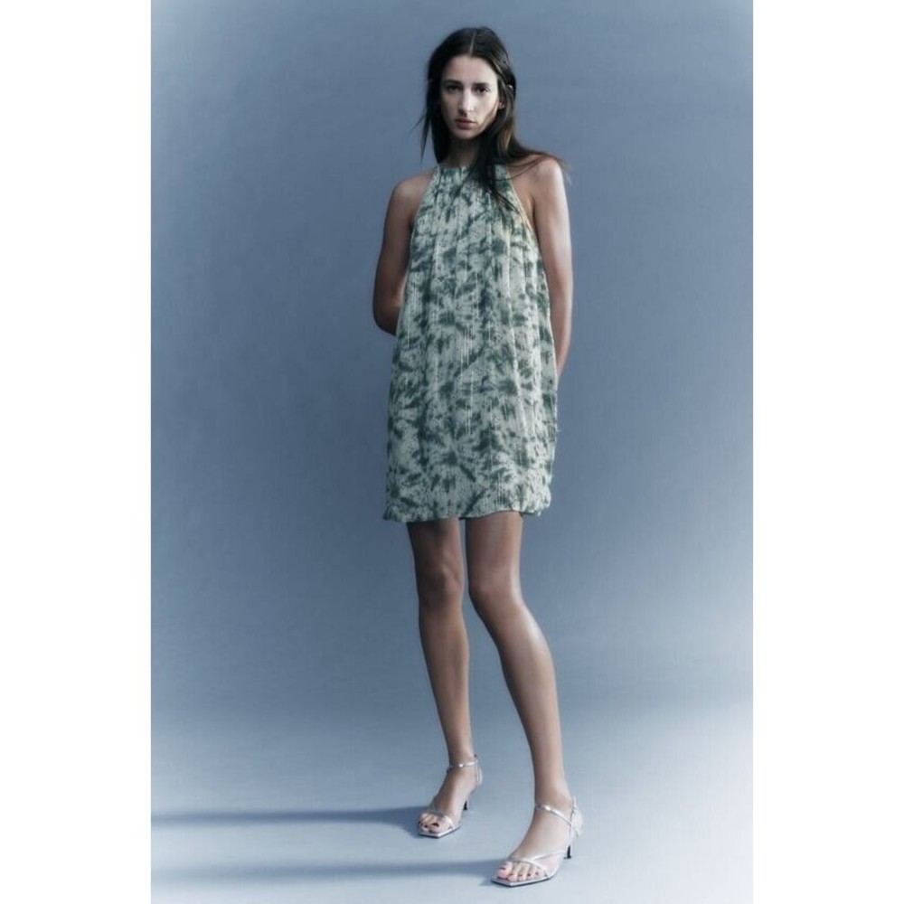 NWT ZARA PRINTED SHORT DRESS MULTICOLORED - REF 5107/057 XS $70